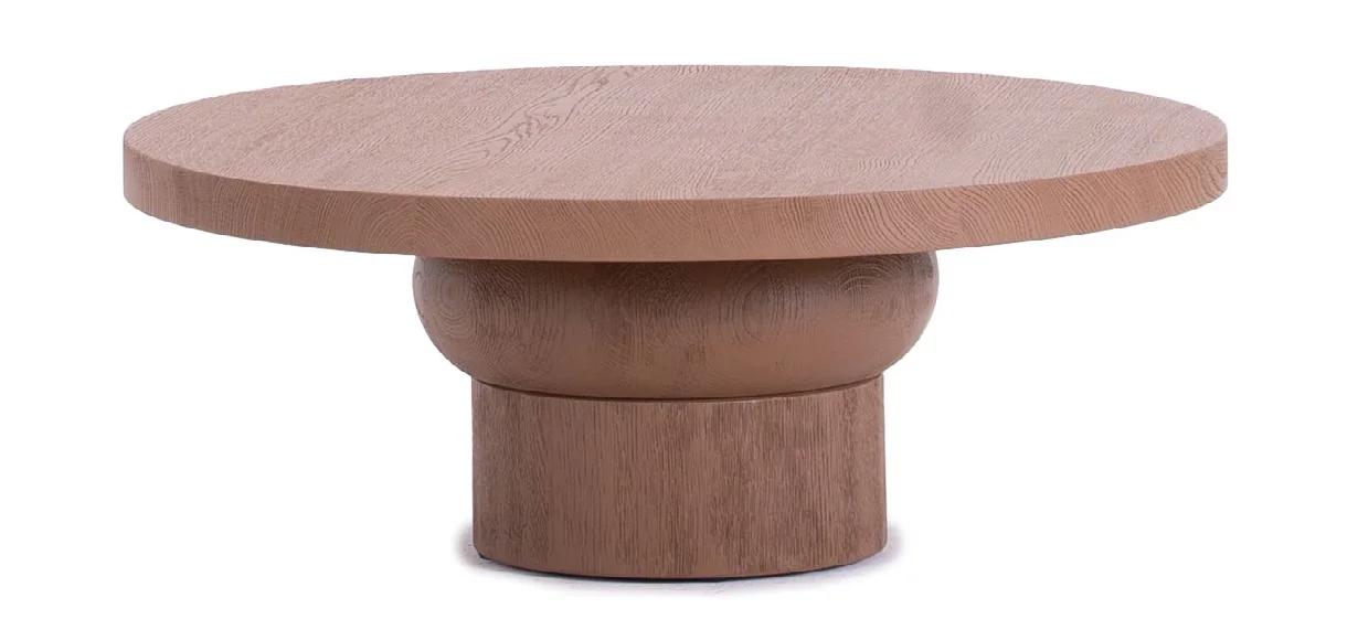 Nero Mini Couchtisch aus massiver Eiche, 80 cm Durchmesser